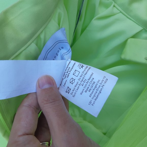 Alfred Angelo Green and Black Prom Gown w/ Lace-Up Corset Style Bodice - Picture 12 of 15